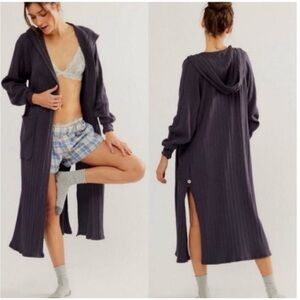 Free People Good Feels Hooded Cardigan Sweater sz S